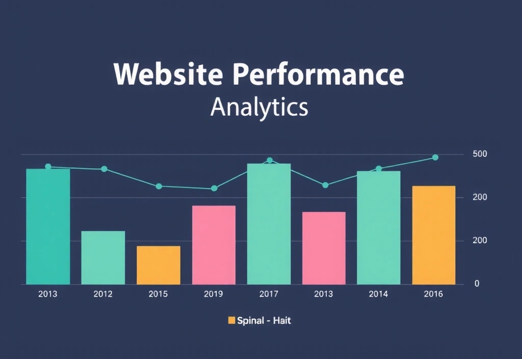 Grafico a barre stilizzato che mostra l'analisi delle prestazioni del sito web.