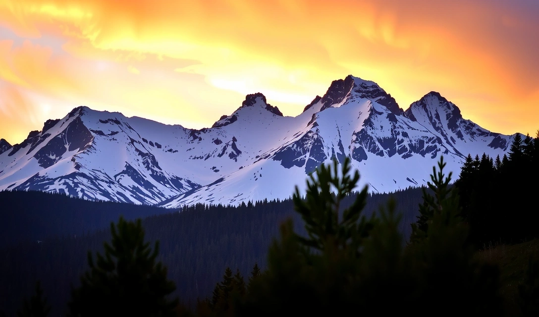 Miniatura di un paesaggio montano innevato