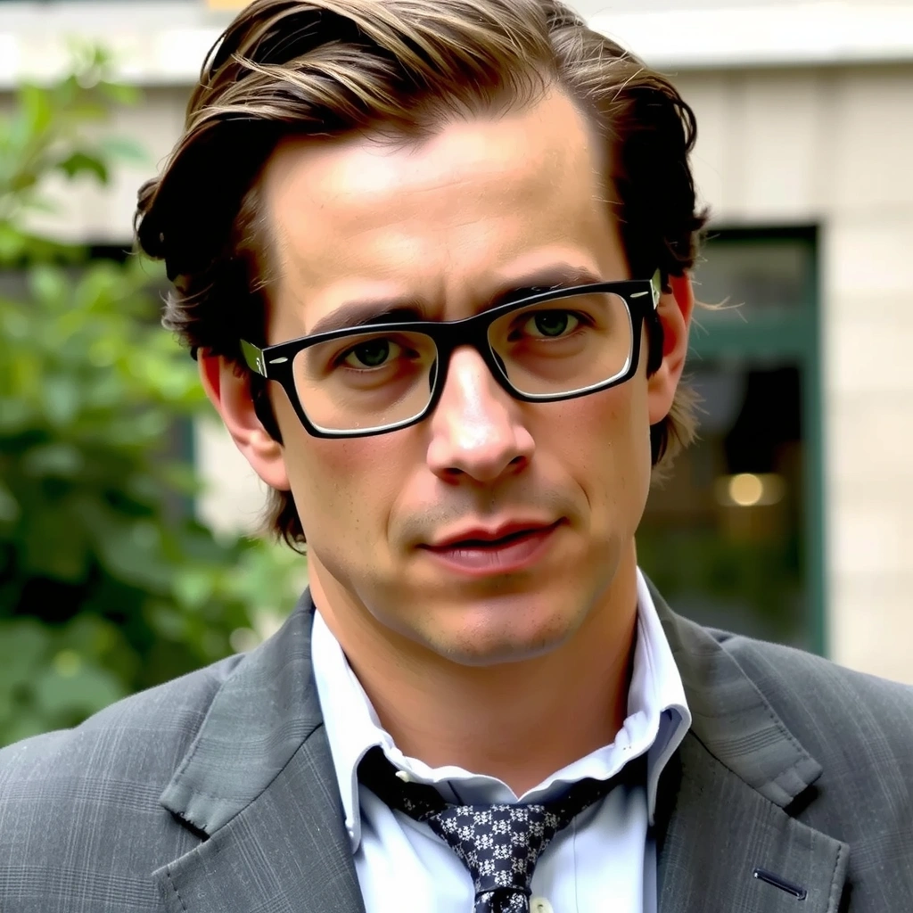 Ritratto di un politologo con espressione seria