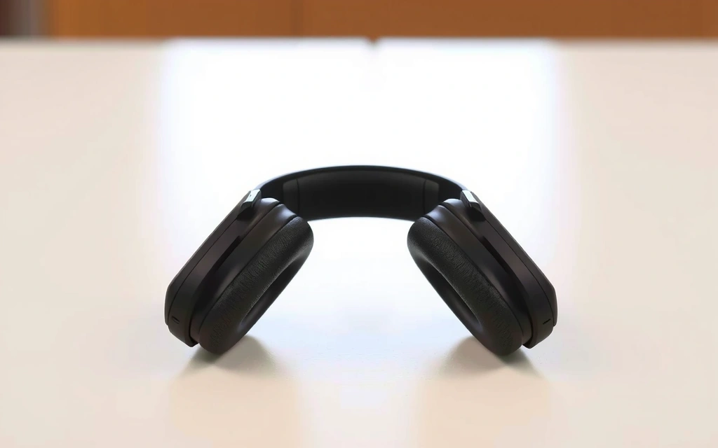 Cuffie wireless di alta qualità con design ergonomico su uno sfondo sfocato