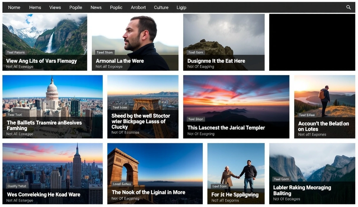 Piattaforma di notizie digitali con titoli di articoli e immagini, rappresentante la varietà dei contenuti.